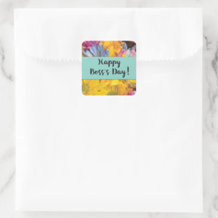 Boss’s Day Thanks Gerbera Daisies Square Sticker