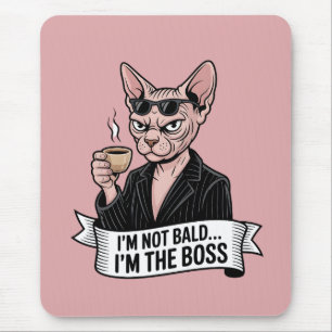 Boss Sphynx Cat Coffee Artwork Mouse Mat