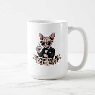 Boss Sphynx Cat Coffee Illustration Mug