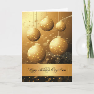 Boss stylish holiday greeting card with ornaments