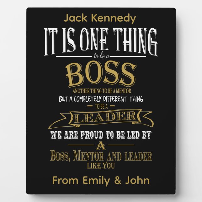 Boss THANK YOU BOSS "awesome boss Plaque (Front)