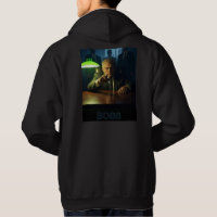 Boss w text men black hooded sweatshirt back