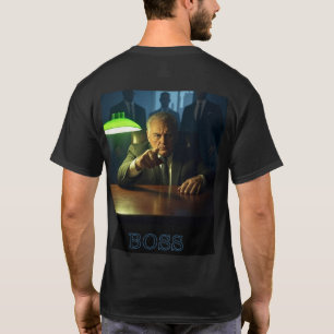 Boss w text men black T-shirt back