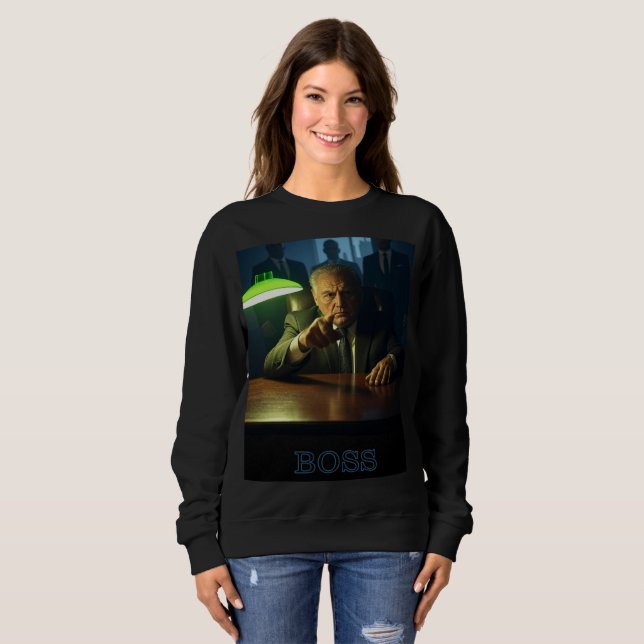 Boss w text women black sweatshirt (Front Full)