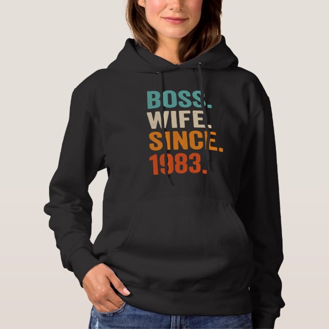 Boss Wife Since 1983 40th wedding anniversary Hoodie (Front)