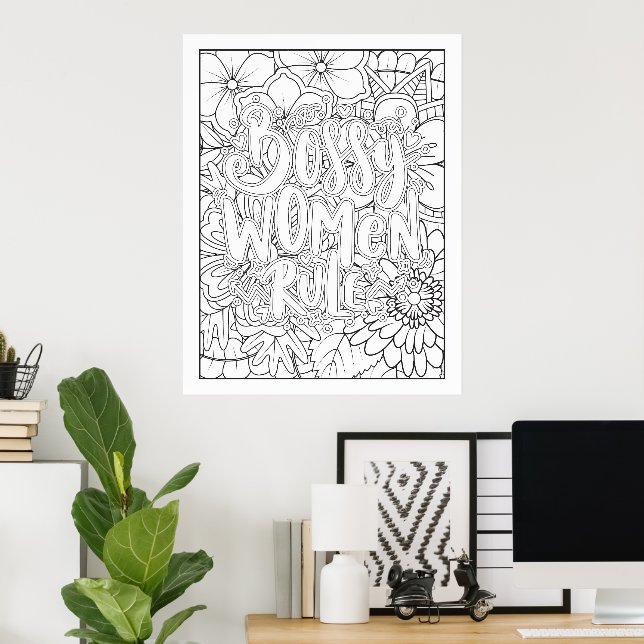 Boss Women Rule Colour It Yourself Poster (Home Office)