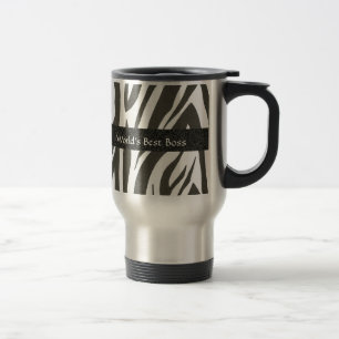 BOSS: "World's Best Boss" Zebra Stripes Gift Mug