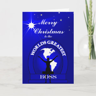 Boss Worlds Greatest Christmas Greeting Holiday Card
