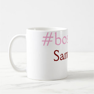 Bossbabe hashtag light pink add name girl boss coffee mug