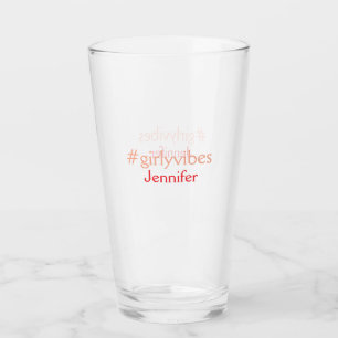 Bossbabe hashtag light pink add name girl boss  glass