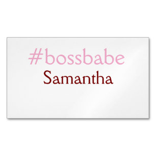 Bossbabe hashtag light pink add name girl boss  	Magnetic business card