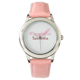 Bossbabe hashtag light pink add name girl boss  watch