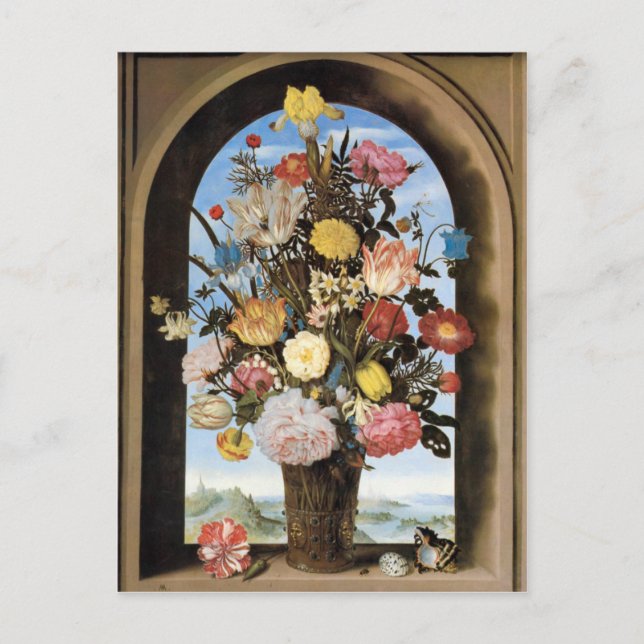 Bosschaert Bouquet in an Arched Window Postcard (Front)