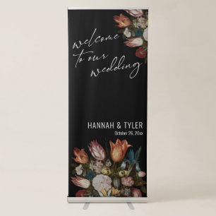 Bosschaert Floral Painting, Welcome to Our Wedding Retractable Banner
