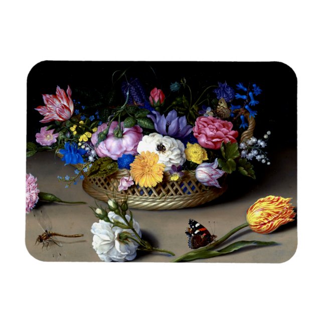 Bosschaert Flower Still Life Insects Dutch Art Magnet (Horizontal)