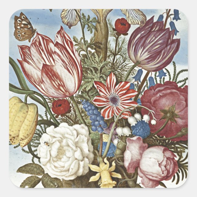 Bosschaert Flowers Square Sticker (Front)
