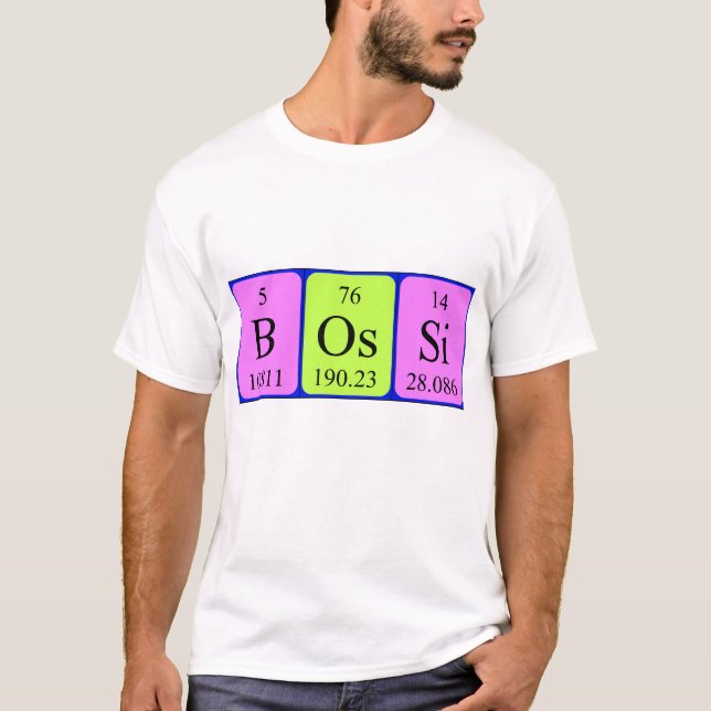 Bossi men's periodic table name shirt (Front)