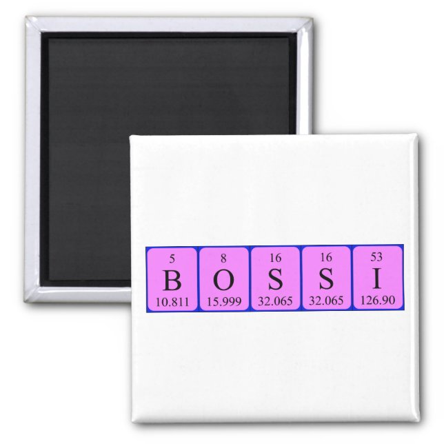 Bossi periodic table name magnet (Front)