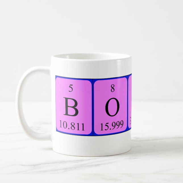 Bossi periodic table name mug (Left)