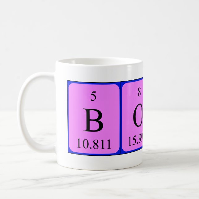 Bossi periodic table name mug (Left)