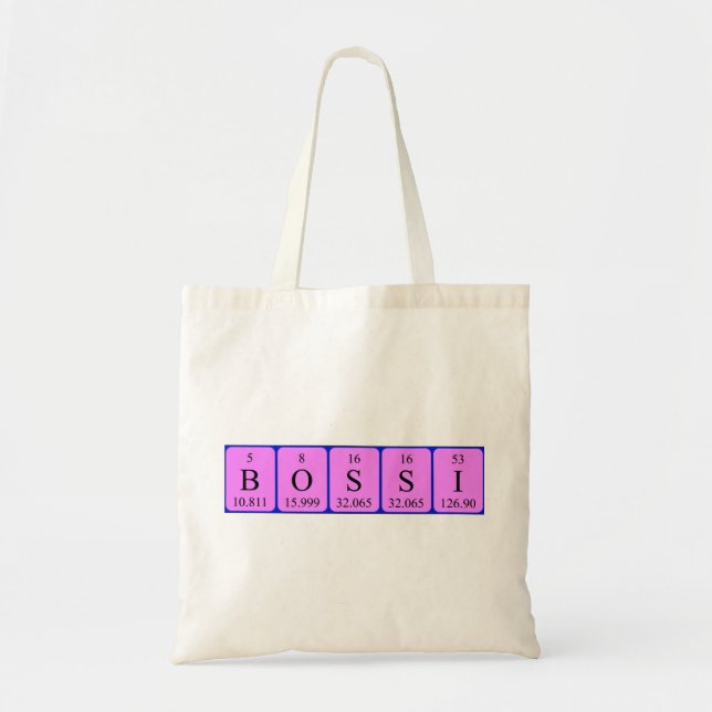 Bossi periodic table name tote bag (Front)