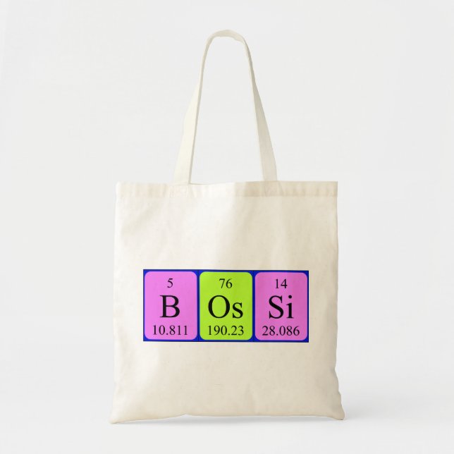 Bossi periodic table name tote bag (Front)