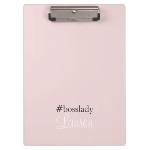 #Bosslady Pink Calligraphy Custom Name Clipboard
