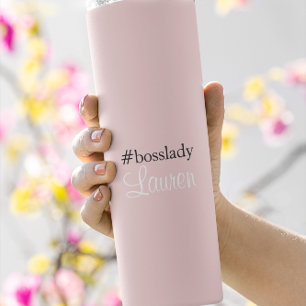 #Bosslady   Pink   Calligraphy   Custom Name Thermal Tumbler