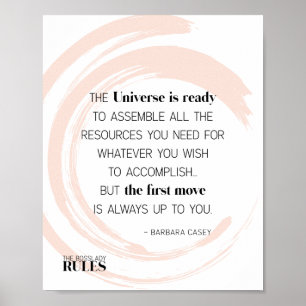 BossLady Rules Abstract Blush Motivational Quote Poster