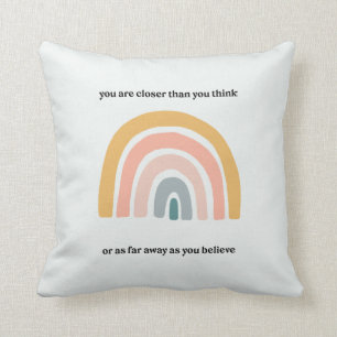 BossLady Rules Rainbow Motivational Mindset Quote Cushion