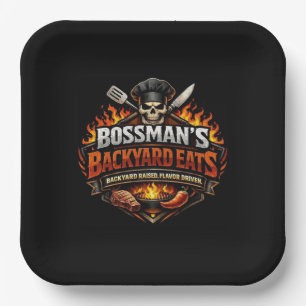 Bossman's Backyard Eats Paper Plate