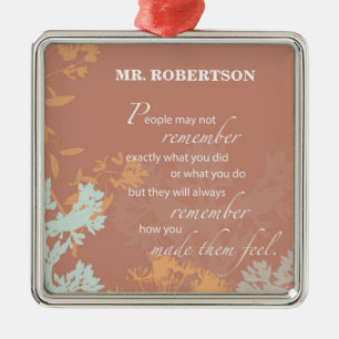 Boss's Day Wild Flower Silhouettes on Brown Metal Tree Decoration