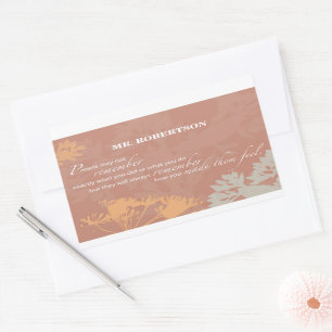 Boss's Day Wild Flower Silhouettes on Brown Rectangular Sticker