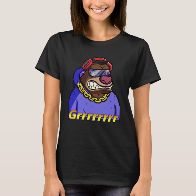 Bossy Bear Club NFT Non Fungible Artwork Grrr Grow T-Shirt (Front)