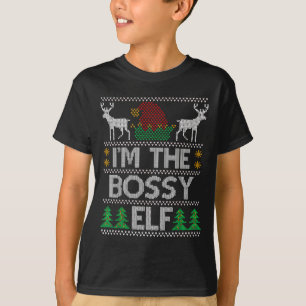 Bossy Elf Matching Family Group Christmas Party Pa T-Shirt