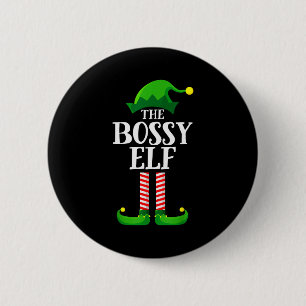 Bossy Elf Matching Family Group Christmas Party Py 6 Cm Round Badge