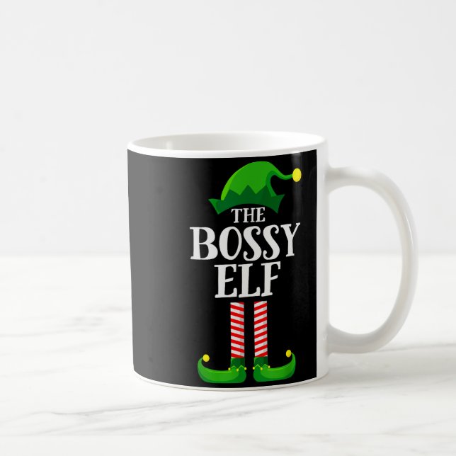 Bossy Elf Matching Family Group Christmas Party Py Coffee Mug (Right)