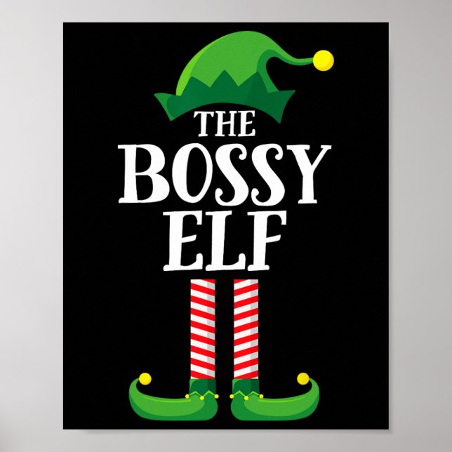Bossy Elf Matching Family Group Christmas Party Py Poster (Front)