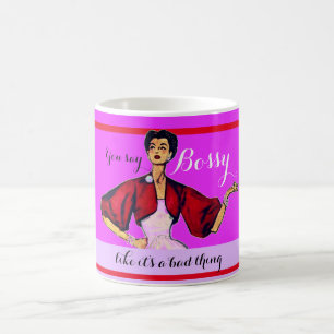 Bossy Gal Retro Magenta Coffee Mug