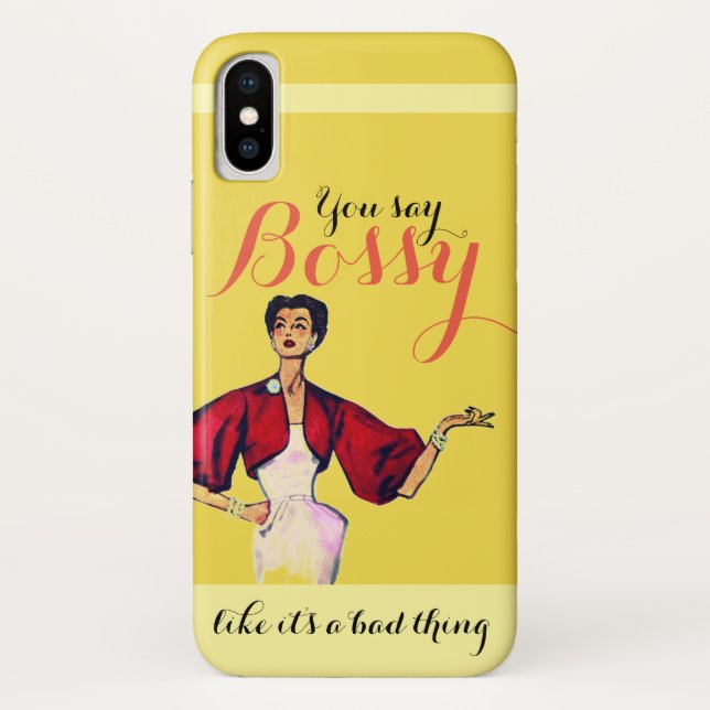 Bossy Gal Retro Yellow Case-Mate iPhone Case (Back)