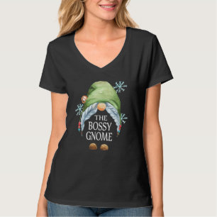 Bossy Gnome Buffalo Plaid Matching Family Christma T-Shirt
