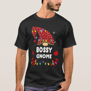 Bossy Gnome Buffalo Plaid Matching Family Christma T-Shirt