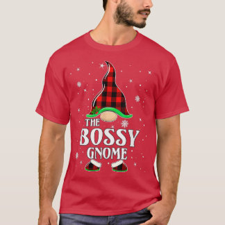 Bossy Gnome Buffalo Plaid Matching Family Christma T-Shirt