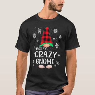 Bossy Gnome Buffalo Plaid Matching Family Christma T-Shirt
