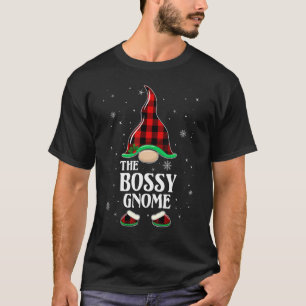 Bossy Gnome Buffalo Plaid Matching Family Group Ch T-Shirt