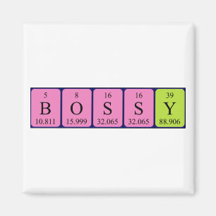 Bossy periodic table name magnet