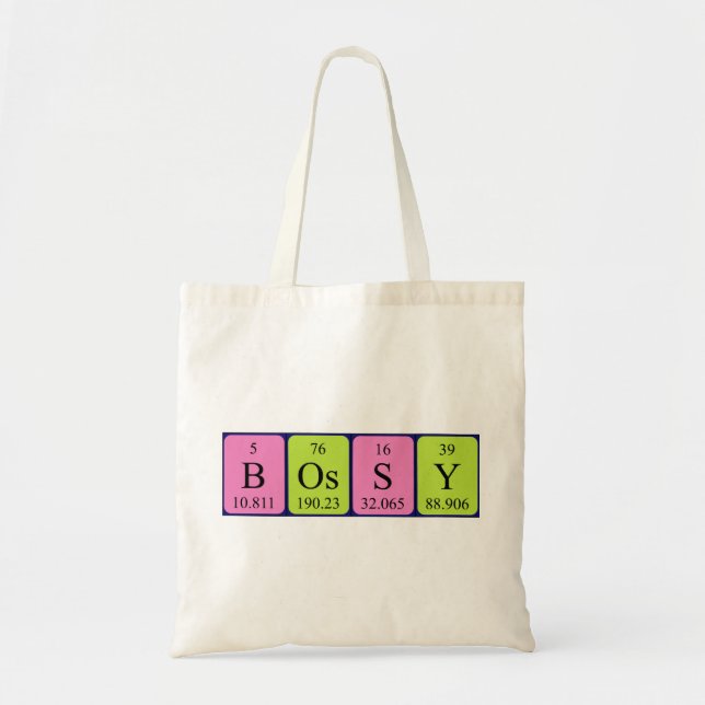 Bossy periodic table name tote bag (Front)