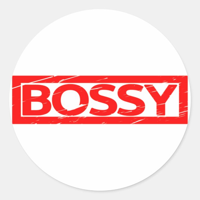 Bossy Stamp Classic Round Sticker (Front)