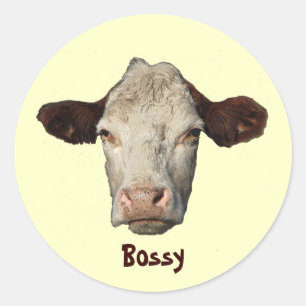 Bossy the Cow Classic Round Sticker