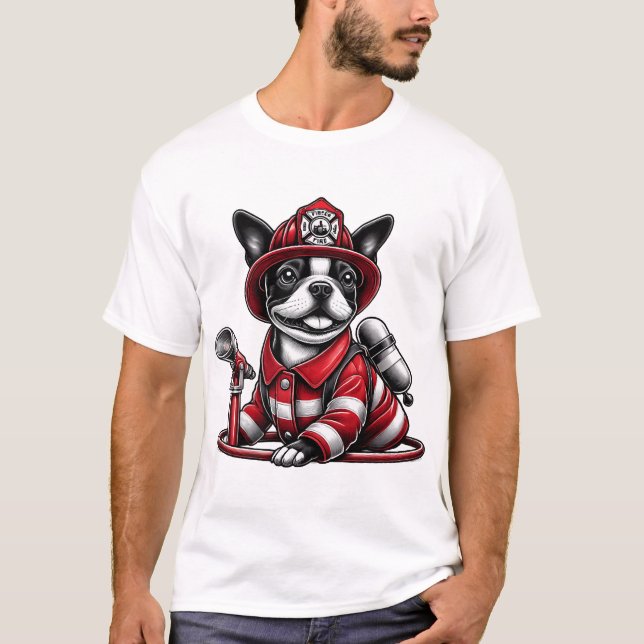 Bostie Fire Dog T-Shirt (Front)